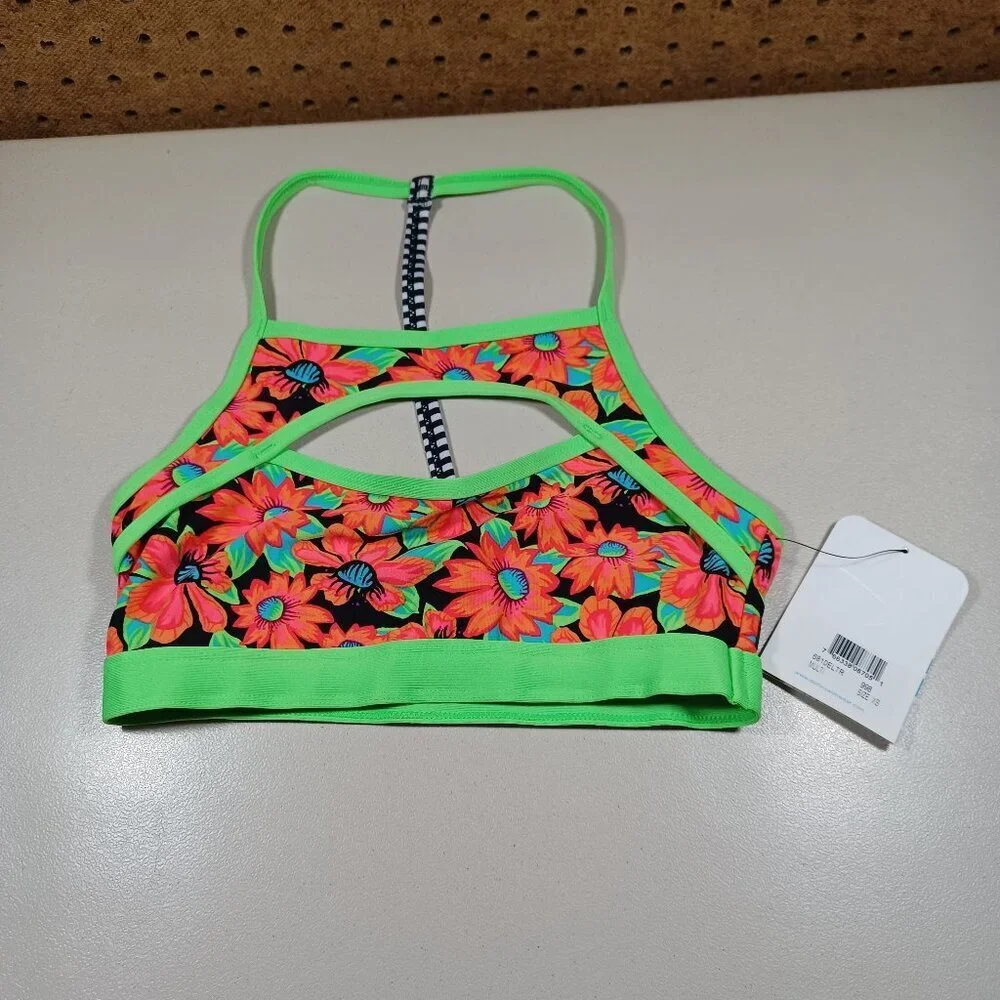 Dolfin Uglies womens colorful Revibe Electra T-strap bikini top XS NWT - Picture 3 of 3